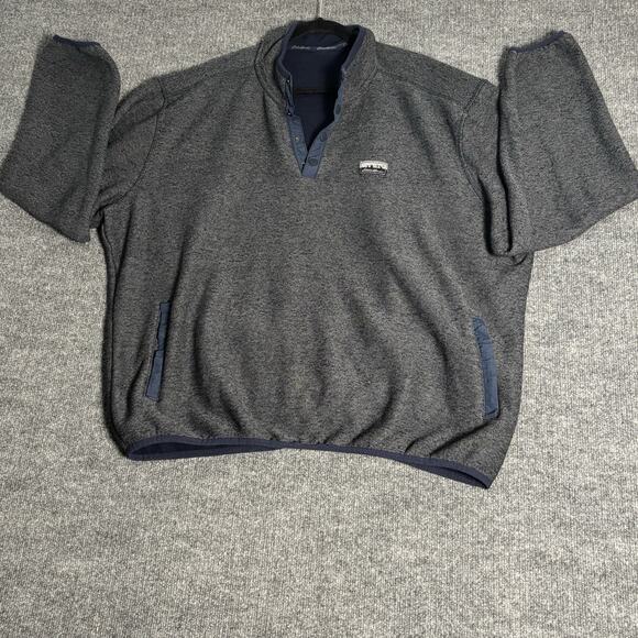 Eddie Bauer Fleece Mens XL Blue Gray Snap T Pullover Outdoor Travel Casual Hike - Picture 3 of 12